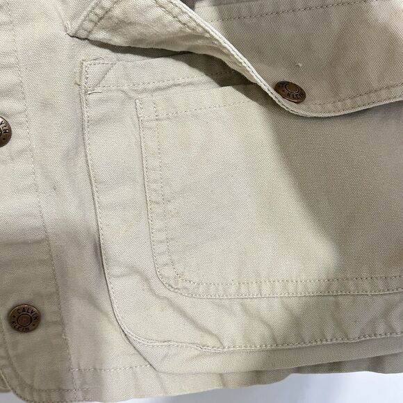 Calvin Klein Men Beige Denim Utility Tactical Vest Fishing Safari Size Large - Picture 4 of 12